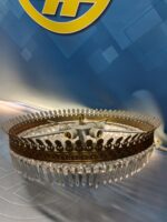 Lampara de techo, circular, 5 focos, araña de cristal y bronce estilo antiguo - Imagen 10