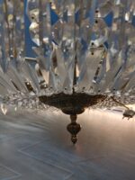 Lampara de techo, circular, 5 focos, araña de cristal y bronce estilo antiguo - Imagen 8