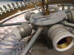 Lampara de techo, circular, 5 focos, araña de cristal y bronce estilo antiguo - Imagen 6