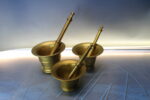 02. 3 Morteros, almireces de bronce con sus mazos. - Imagen 3