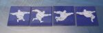 Michelín: 4 azulejos de taller sin uso. Bibendum. Cicosa. Años 70.