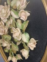 Cuadro ovalado con flores de miga o flores artesanales 44x33 cm - Imagen 11