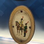 Marco de madera ovalado, dragones del regimiento caballería española 42x28 cm