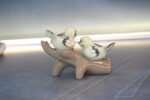 17. Porcelana Casades: Pareja de pájaros en una rama. Vintage. - Imagen 7