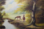 Paisaje con ciervos. Óleo sobre lienzo. Juan Badenes Miralles. - Imagen 6