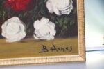 Cesta de claveles. Bodegón. Óleo sobre lienzo. Juan Badenes Miralles. - Imagen 2