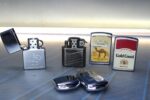 5 mecheros de gasolina, tipo Zippo, publicidad tabaco. Años 90.